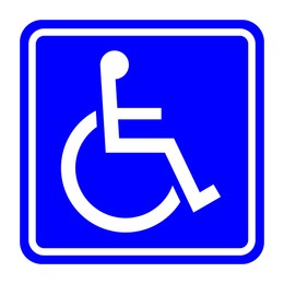 Illustration of Wheelchair symbol on white background. Disability sign, illustration 