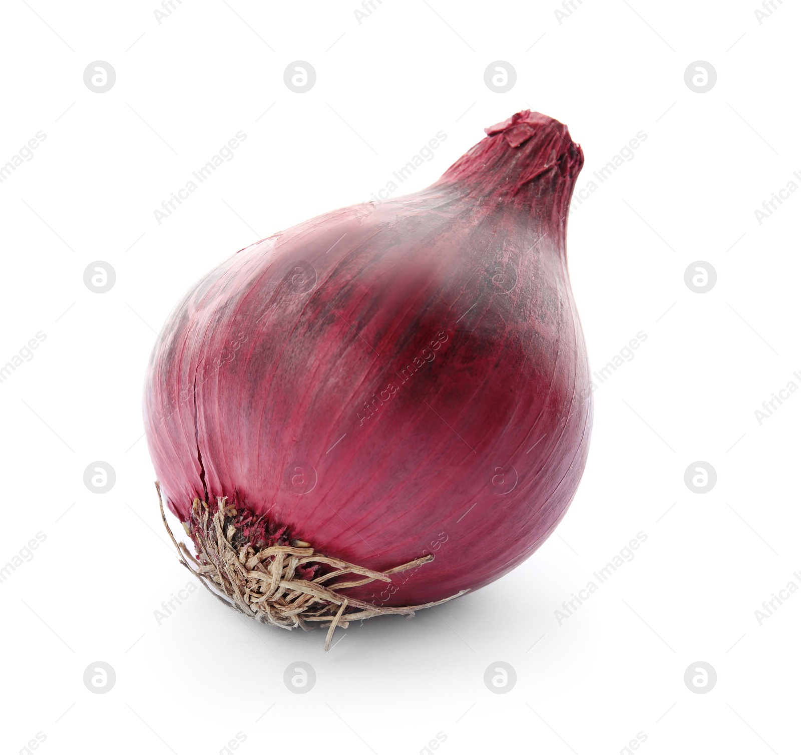 Photo of Ripe red onion on white background