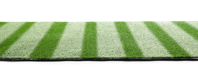 Green grass with markings on white background