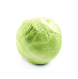 Photo of Fresh tasty Brussels sprout on white background