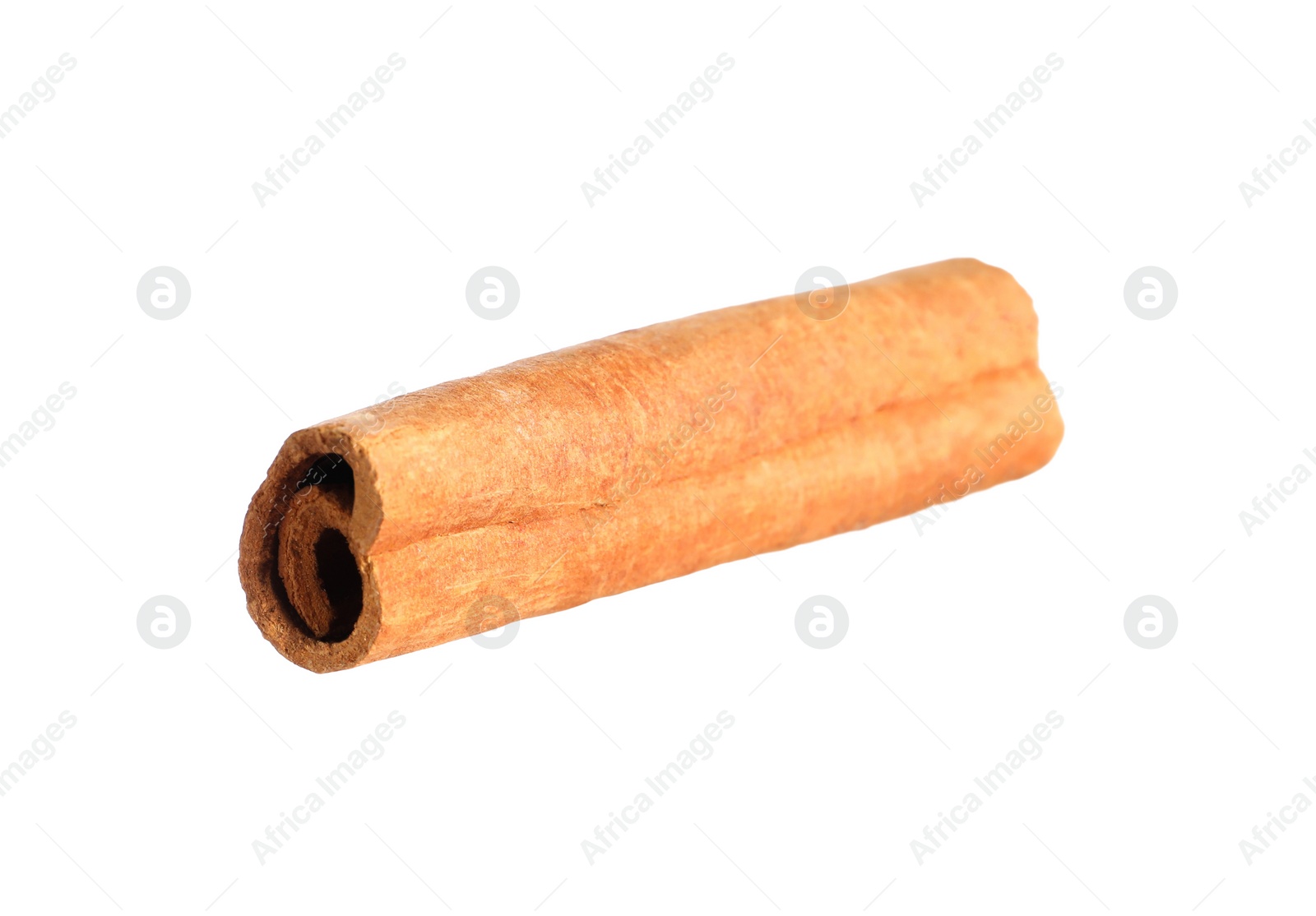 Photo of One aromatic cinnamon stick isolated on white