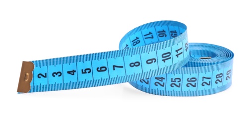 Photo of Measuring tape on white background