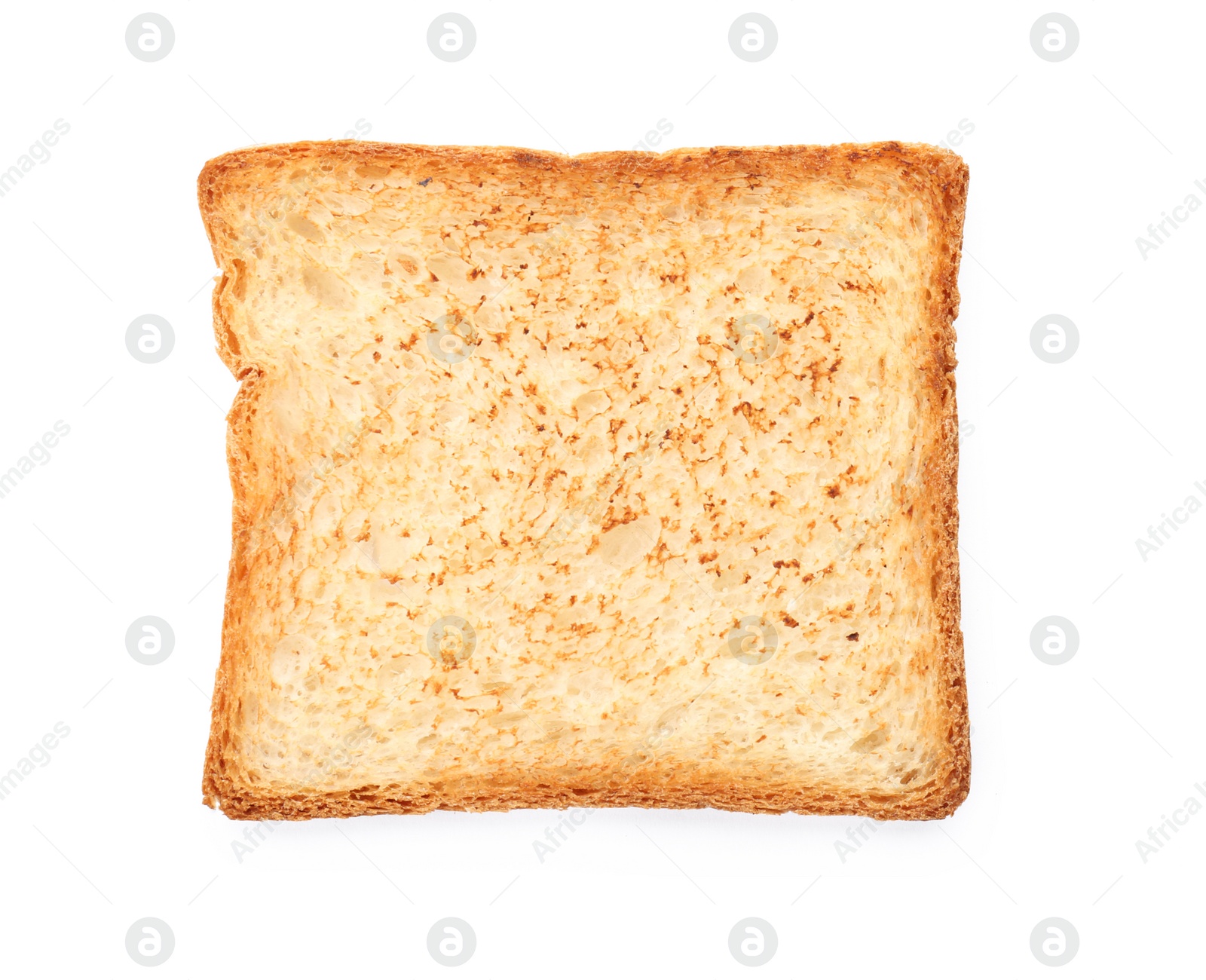 Photo of Toasted bread on white background, top view