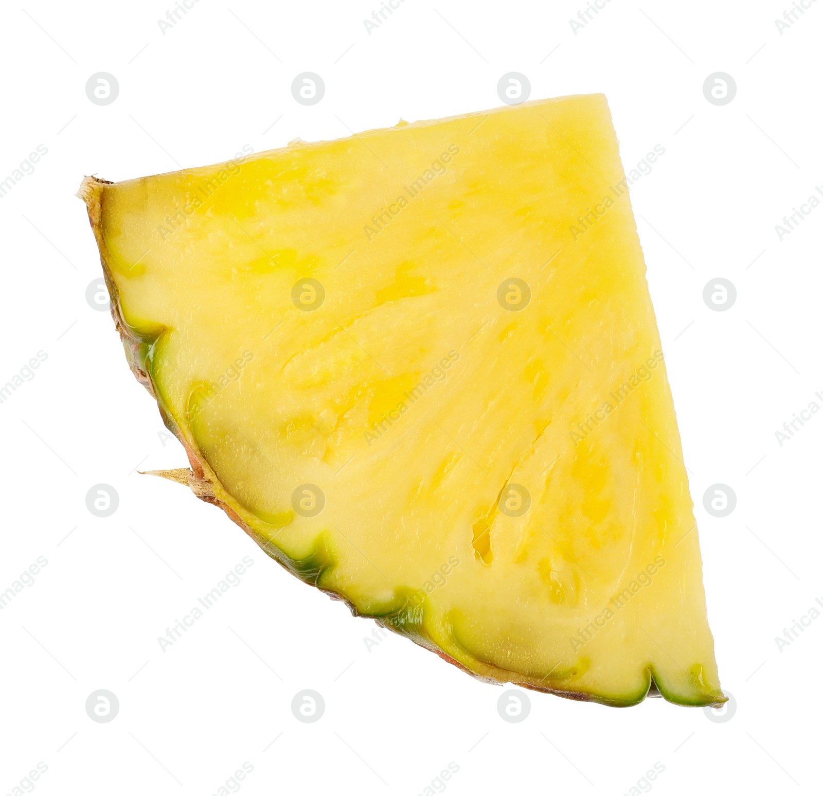 Photo of Slice of tasty ripe pineapple isolated on white