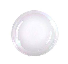 Photo of Beautiful transparent soap bubble isolated on white