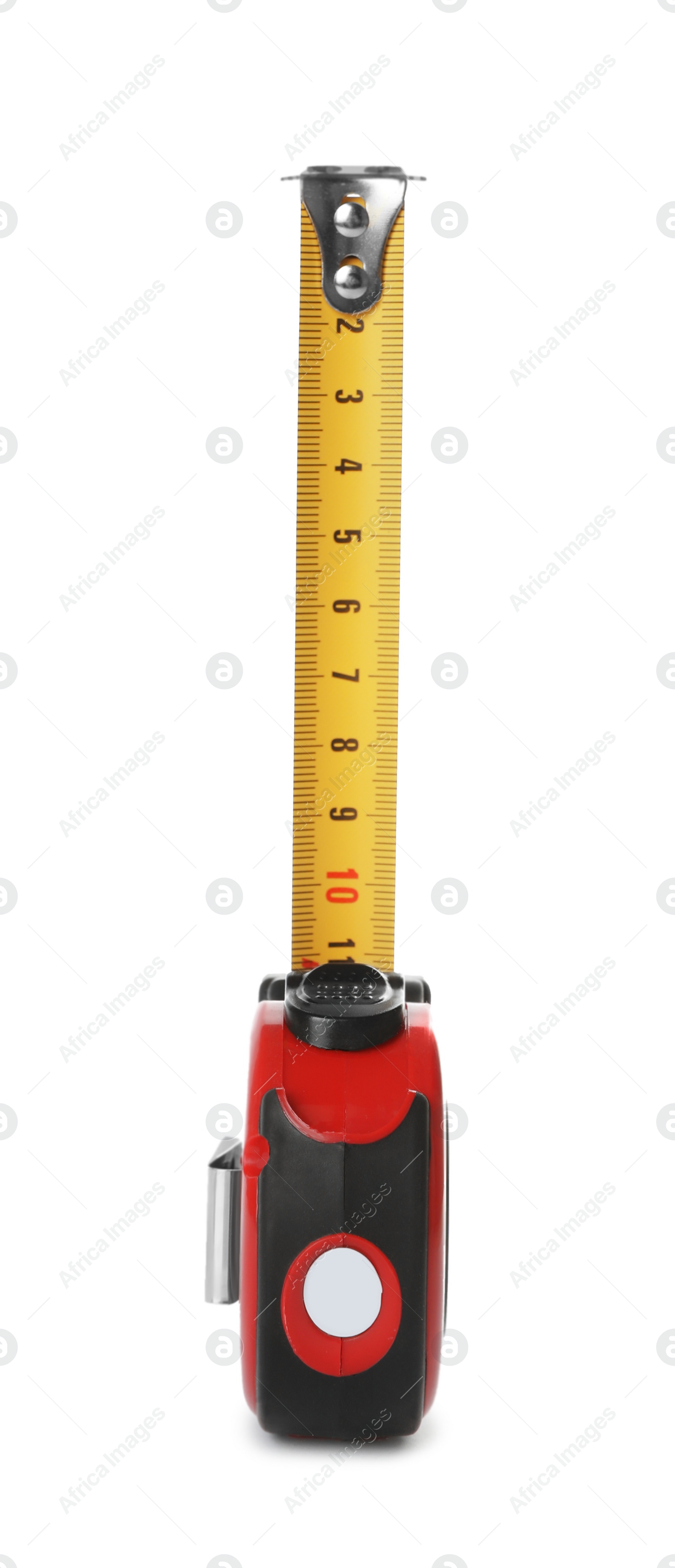 Photo of Tape measure isolated on white. Construction tool