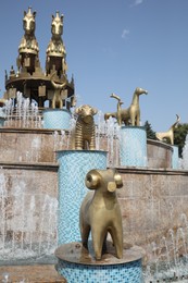 Kutaisi, Georgia - September 2, 2022: Picturesque view of beautiful Colchis fountain