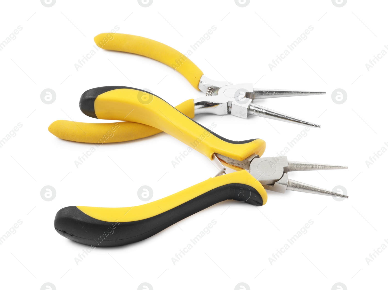 Photo of Two round nose pliers isolated on white