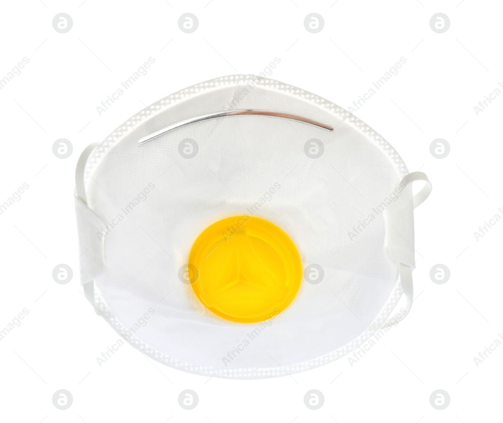 Photo of Respirator mask on white background. Safety equipment