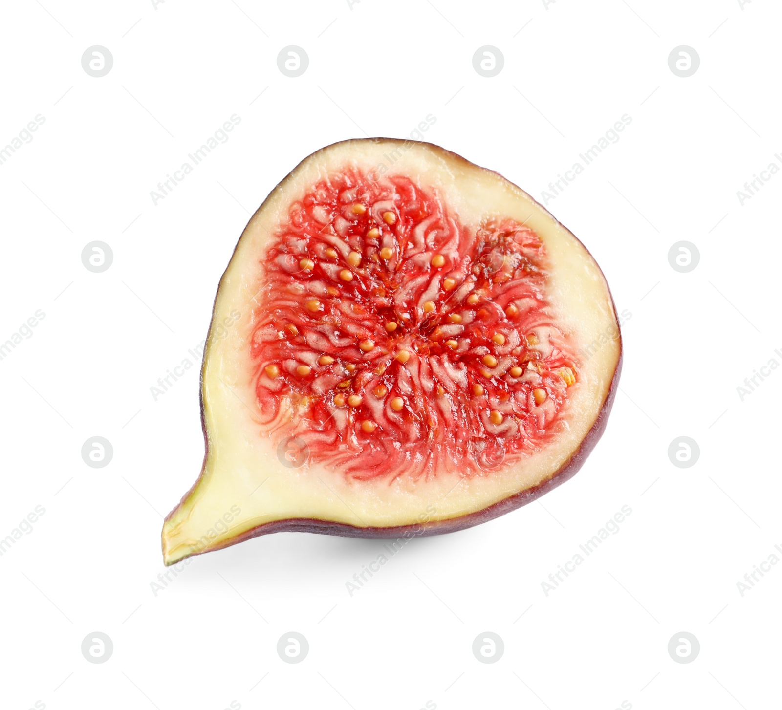 Photo of Half of fresh fig isolated on white