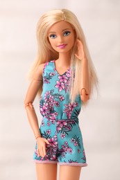 Photo of Mykolaiv, Ukraine - September 4, 2023: Beautiful Barbie doll on white background