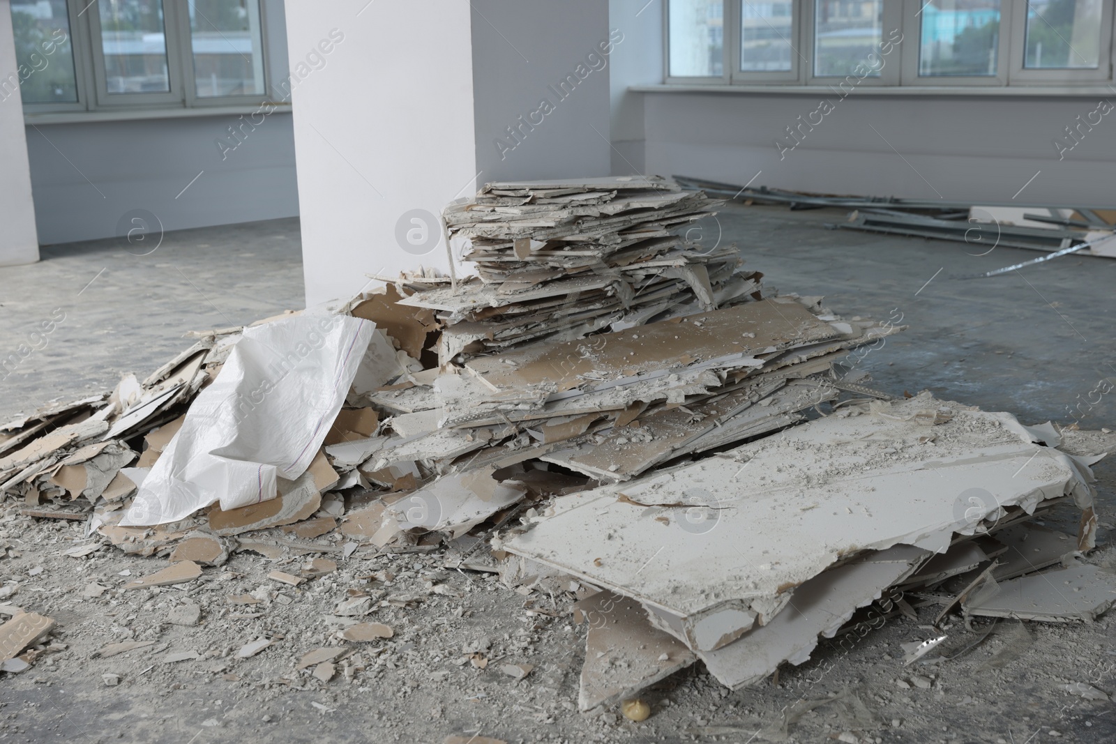 Photo of Used building materials in room prepared for renovation