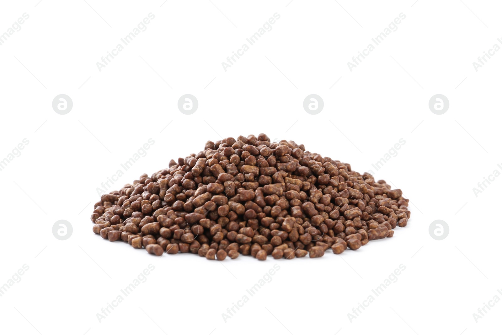 Photo of Pile of buckwheat tea granules on white background