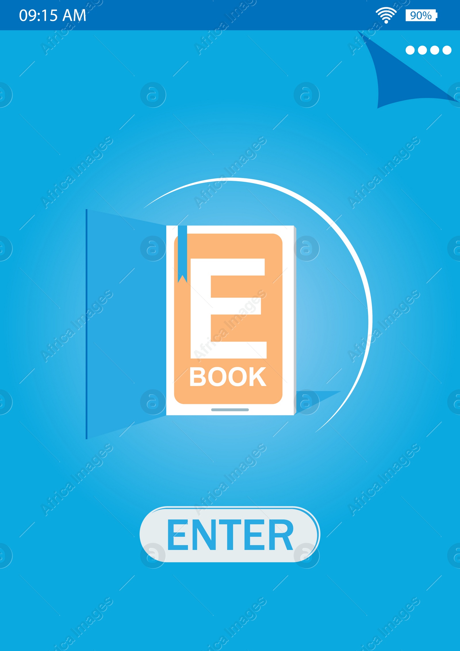 Illustration of Ebook application on screen of gadget, illustration 