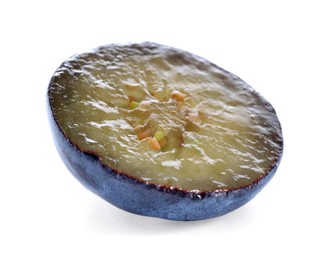 Half of tasty blueberry isolated on white