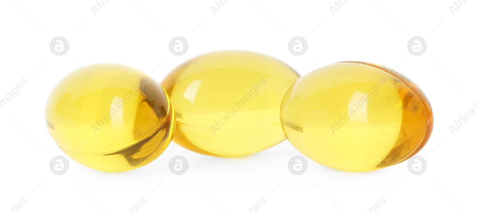 Photo of Vitamin capsules isolated on white. Health supplement