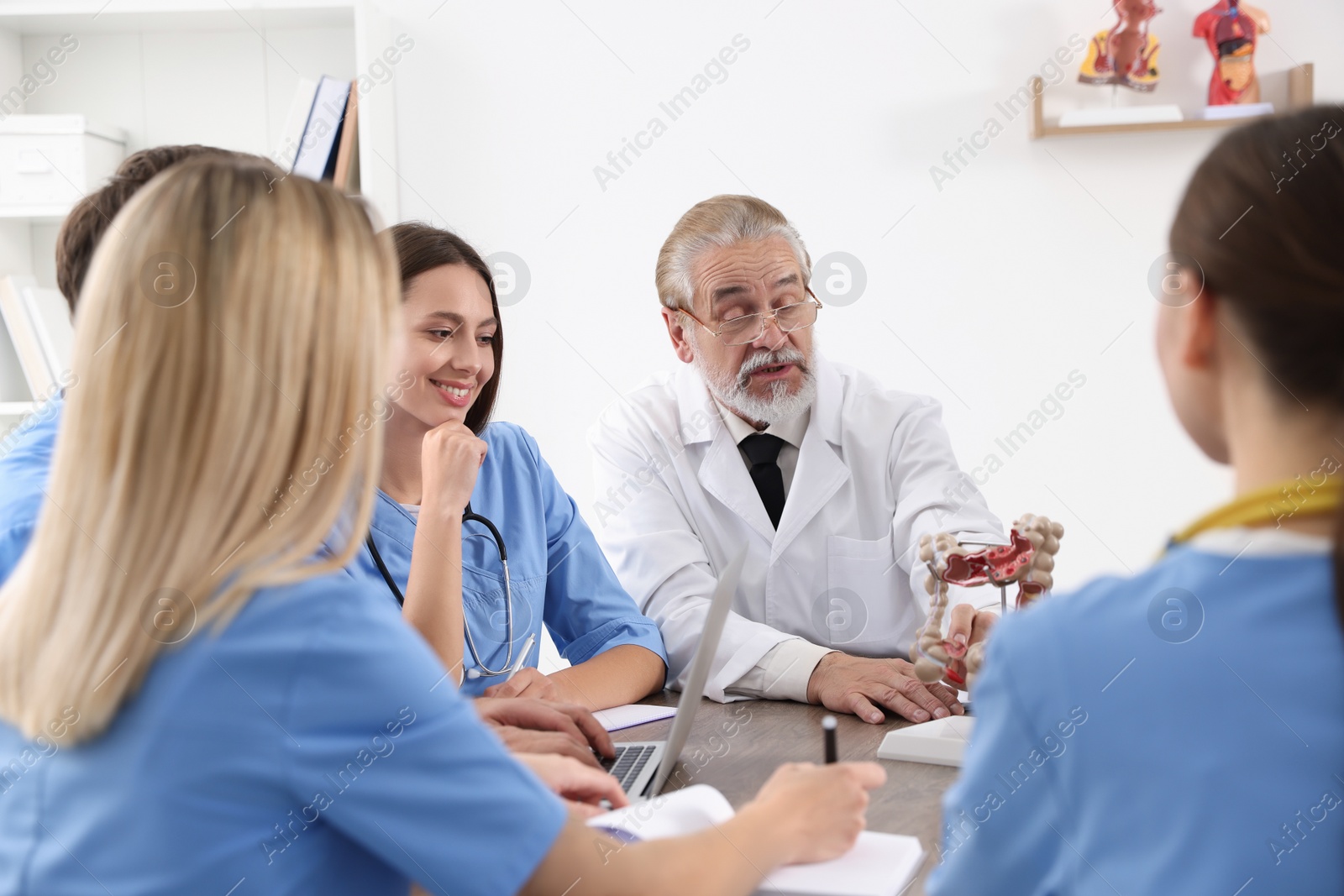 Photo of Doctor and interns on lecture in university