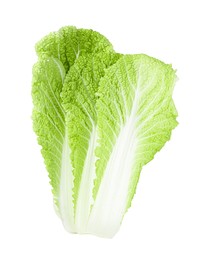Photo of Fresh Chinese cabbage leaves isolated on white