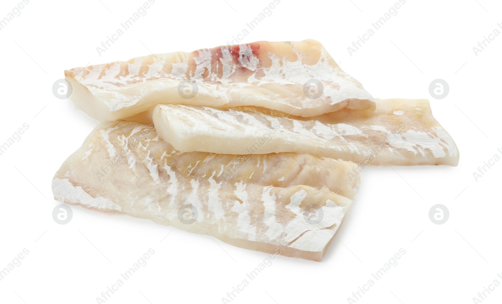 Photo of Fresh raw cod fillets isolated on white