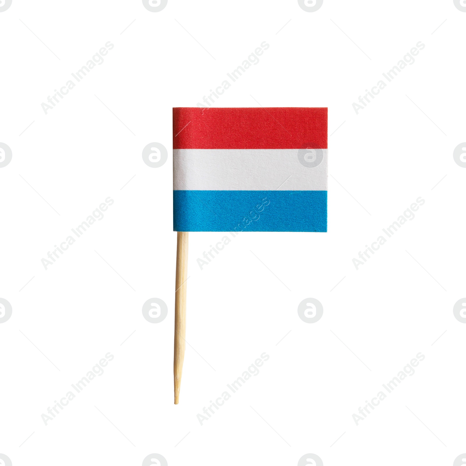 Photo of Small paper flag of Netherlands isolated on white