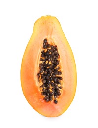 Photo of Half of papaya isolated on white. Exotic fruit