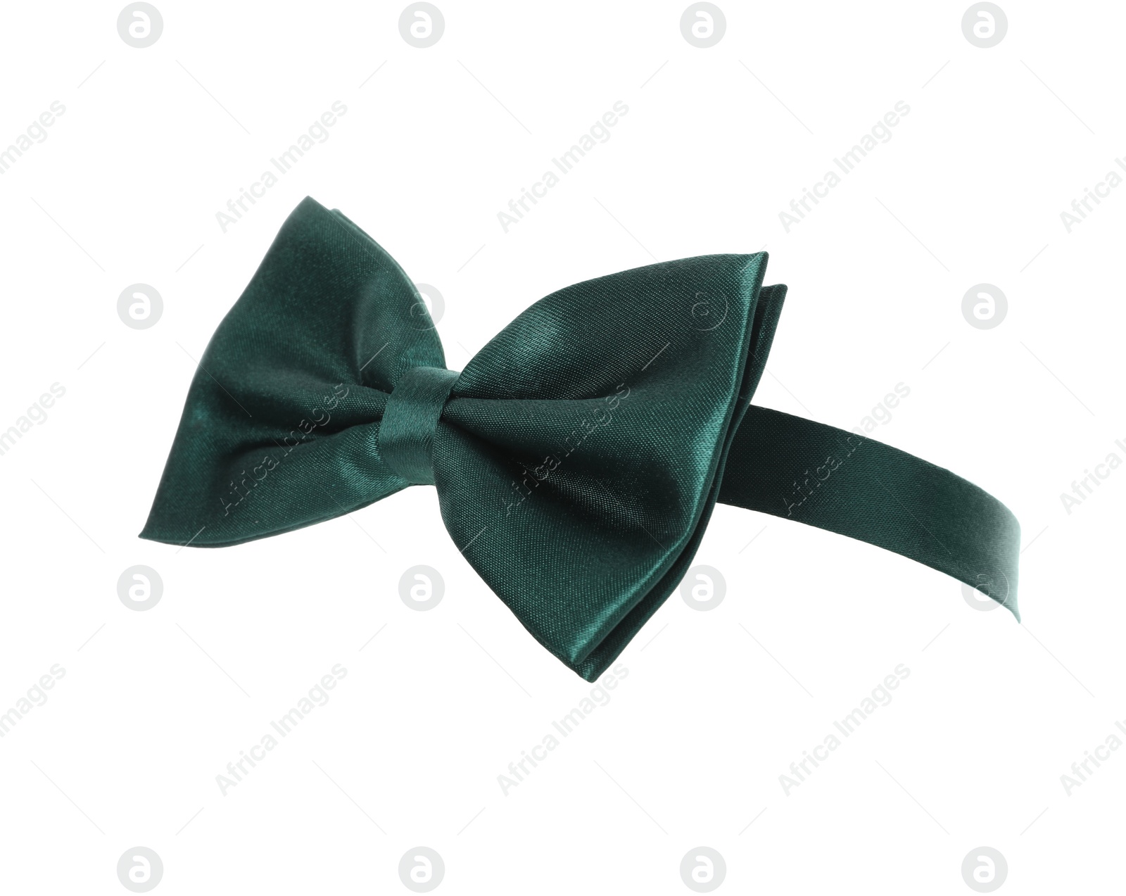 Photo of Green bow tie isolated on white. Saint Patrick's Day accessory