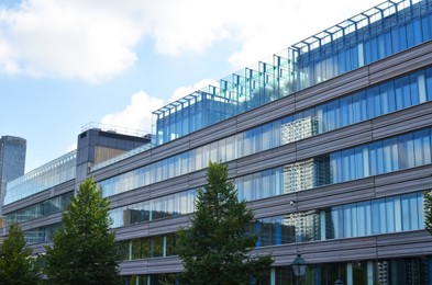 Exterior of beautiful building on city street