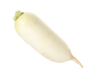 Whole fresh ripe turnip on white background