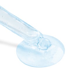 Image of Dropper with serum on white background. Skin care product