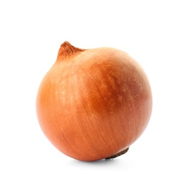 Photo of Fresh ripe onion on white background