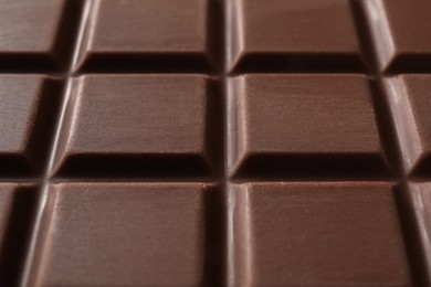 Delicious milk chocolate bar as background, closeup