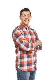 Photo of Portrait of confident man on white background