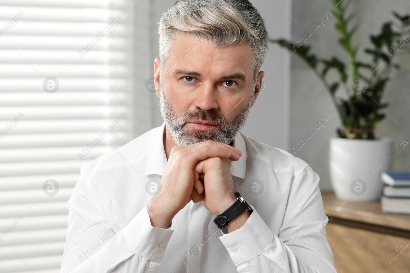 Photo of Man having video call at home, view from web camera