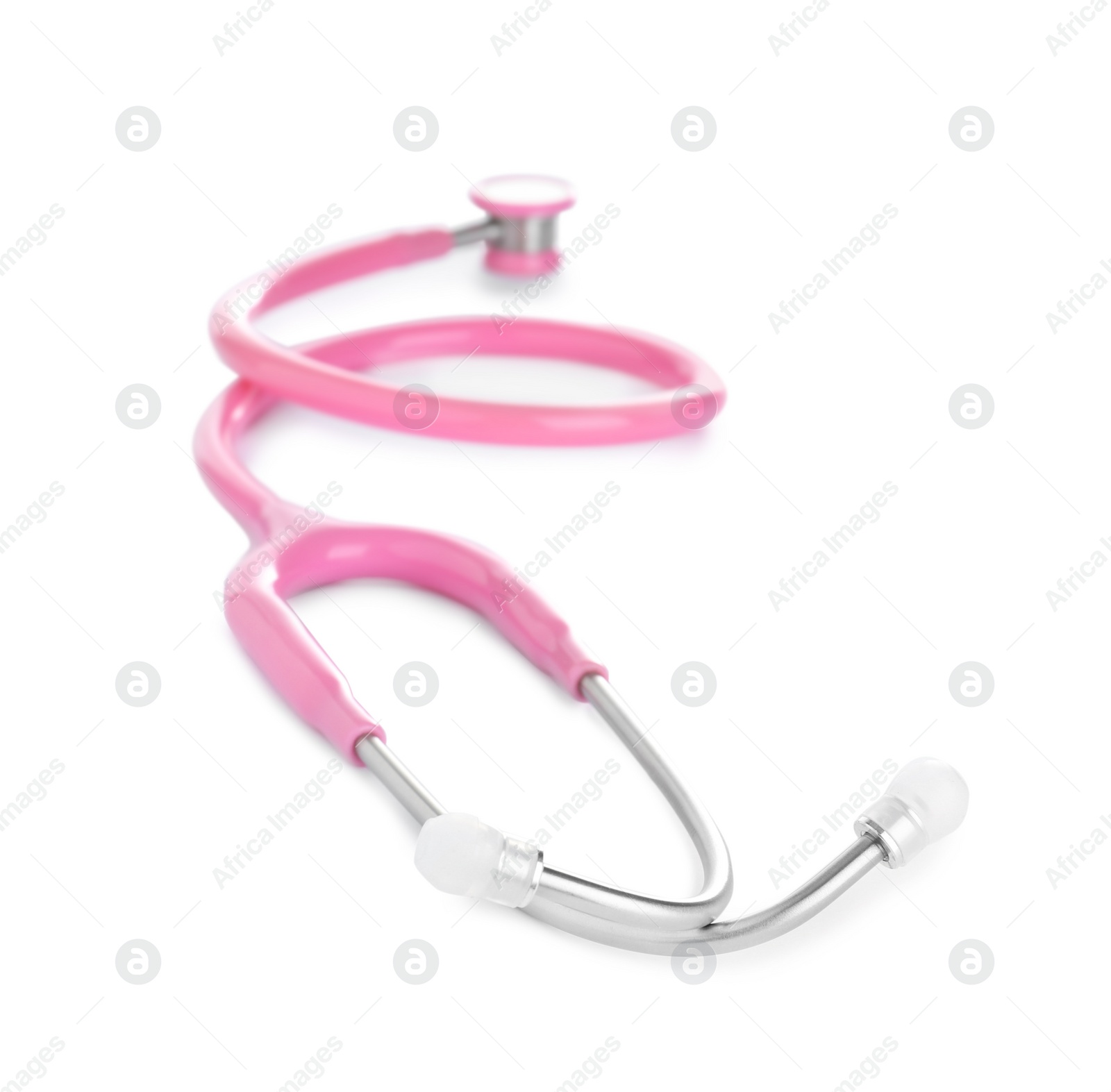 Photo of Stethoscope on white background. Professional medical device