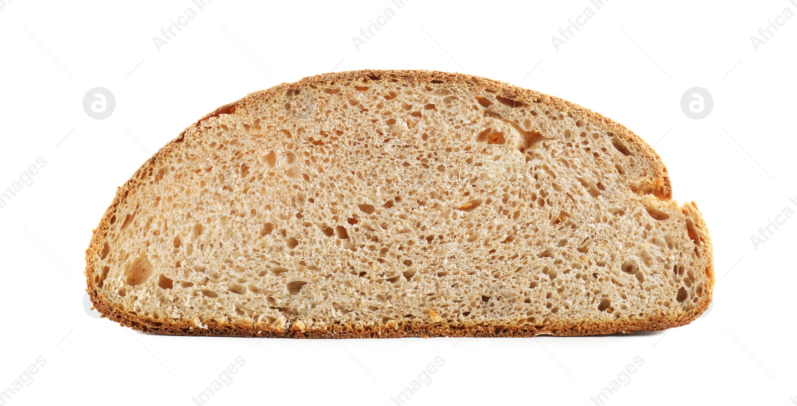 Photo of Freshly baked sourdough bread isolated on white