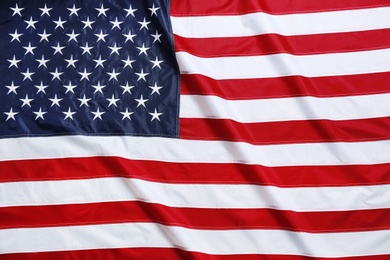 American flag as background, top view. National symbol of USA