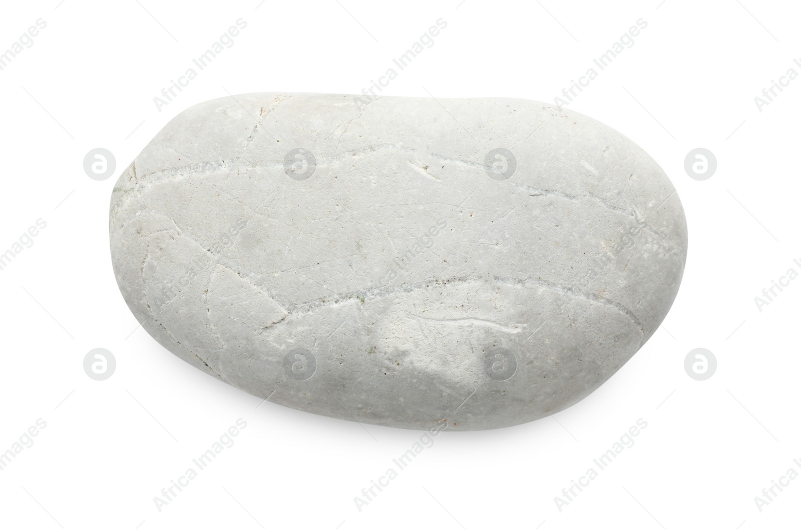 Photo of One light stone isolated on white, top view