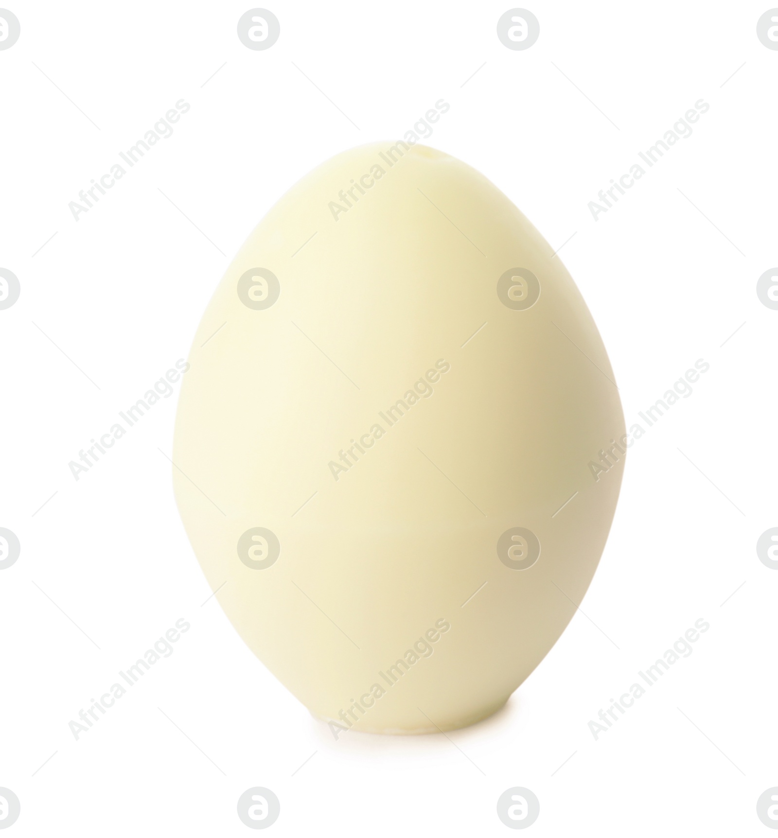 Photo of Tasty chocolate Easter egg on white background