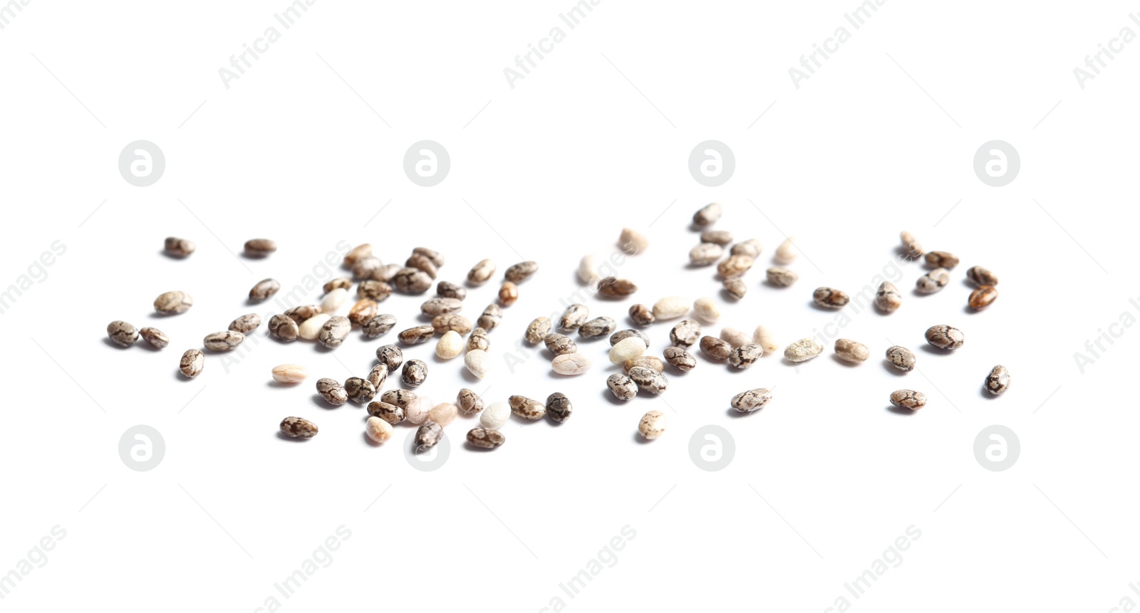 Photo of Chia seeds isolated on white. Organic superfood