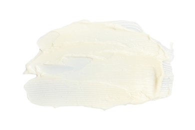 Photo of Tasty butter on white background, top view