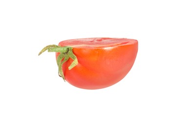 Half of ripe cherry tomato isolated on white