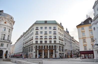 VIENNA, AUSTRIA - JUNE 18, 2018: Beautiful building of Raiffeisen bank