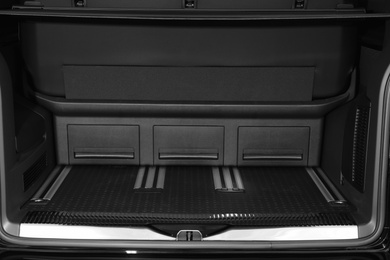 Open empty capacious trunk of modern car