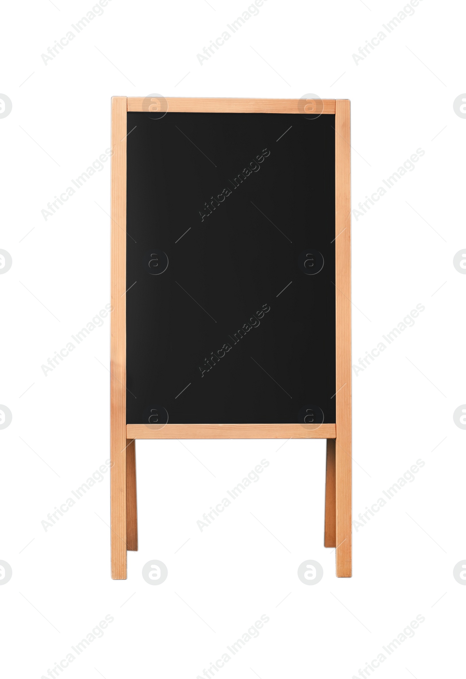 Image of Blank advertising A-board on white background. Mockup for design