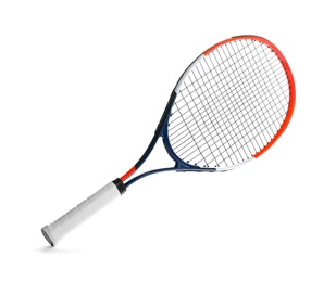 Tennis racket isolated on white. Sports equipment