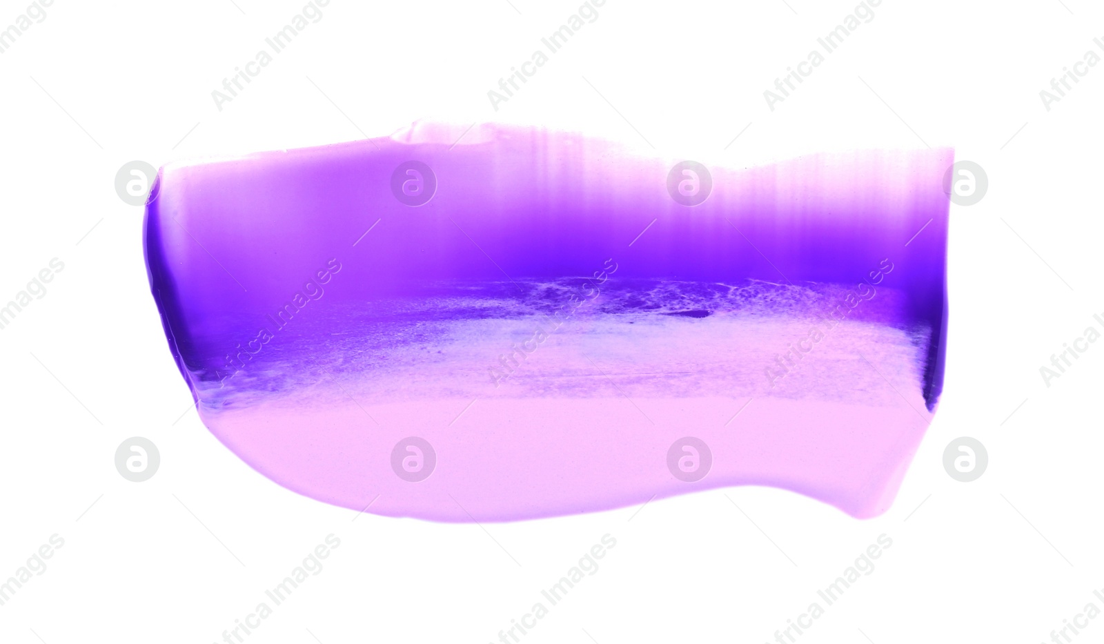 Photo of Pink and purple paint samples on white background, top view