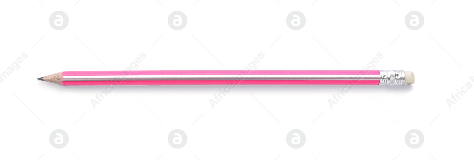 Photo of Pencil on white background. Stationery for school