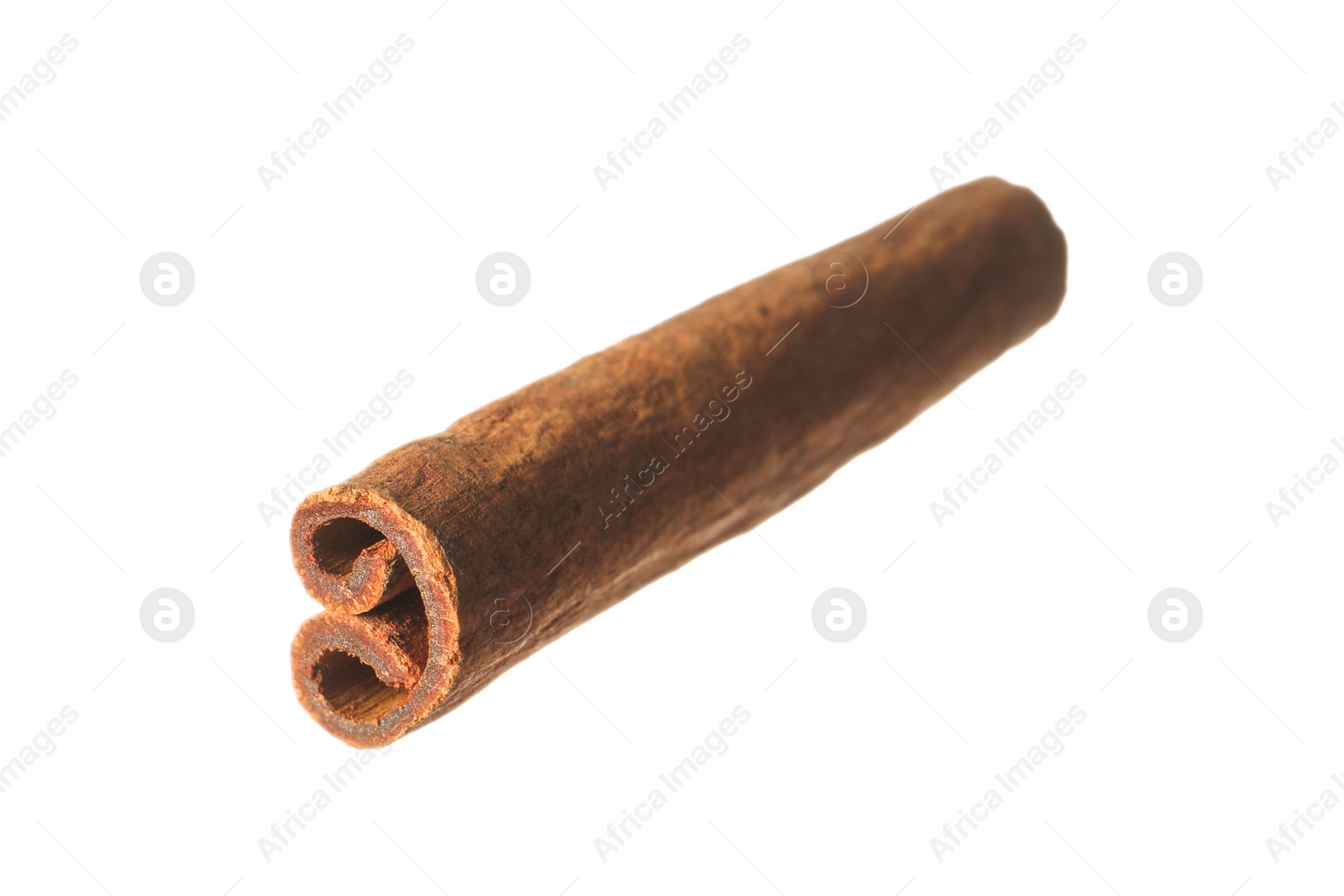 Photo of One aromatic cinnamon stick isolated on white