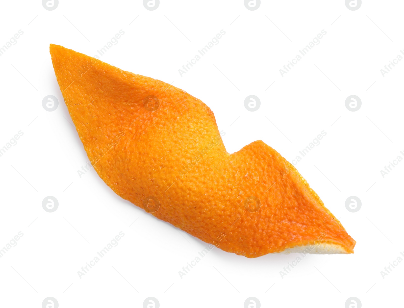 Photo of Dry orange fruit peel isolated on white