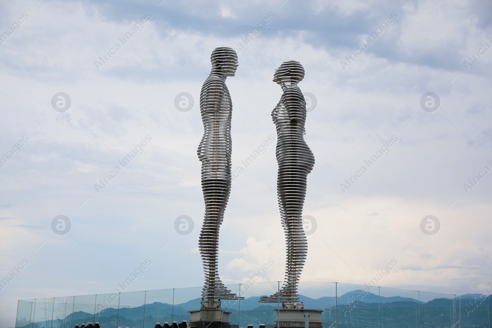 Photo of BATUMI, GEORGIA - MAY 31, 2022: Movable sculptural composition Ali and Nino